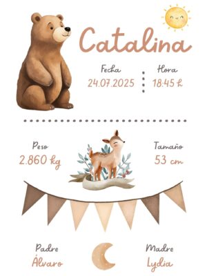 Natalicio personalizado oso del bosque Natalicio personalizado oso del bosque