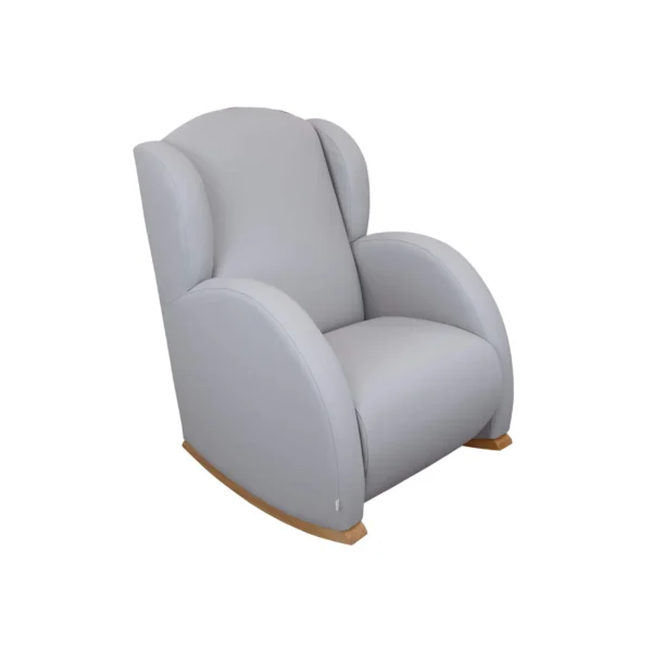 Polipiel Gris Mecedora lactancia Balancín Madera Flor Slow System Mecedora Lactancia Balancín Madera Flor