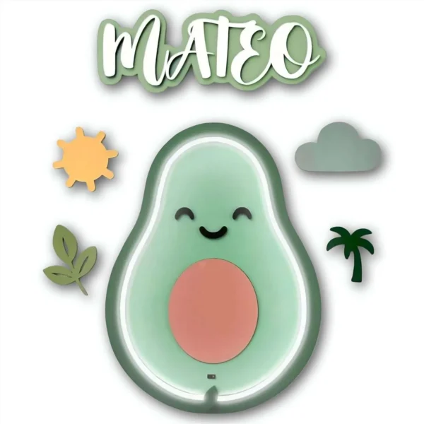 Lámpara infantil Aguacate Lámpara infantil de pared Aguacate personalizada
