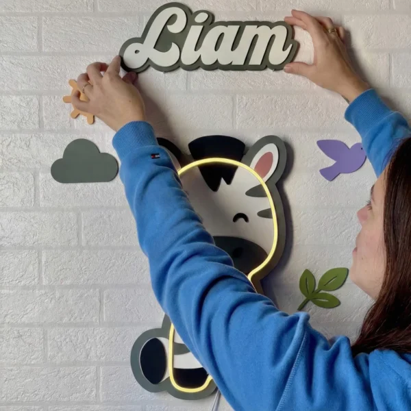 Lámpara infantil Cebra pared nombre Lámpara infantil Cebra pared nombre