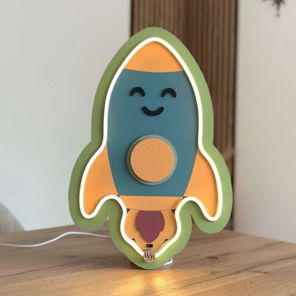 Lámpara infantil Cohete mesita Lámpara infantil Cohete mesita