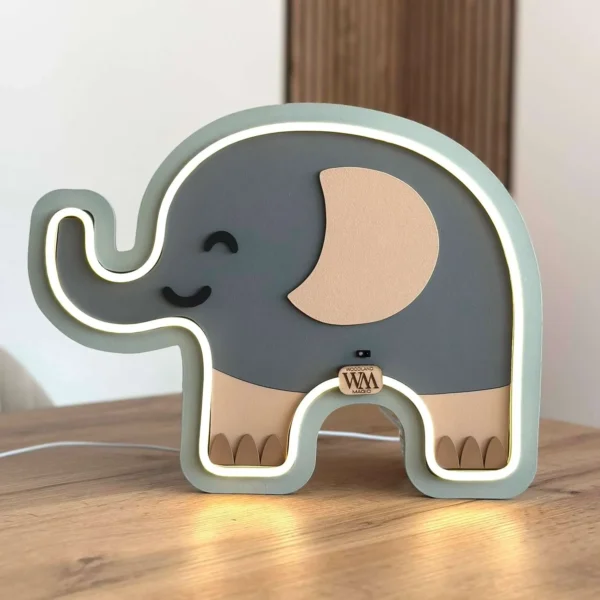Lámpara infantil Elefante mesita Lámpara infantil Elefante mesita
