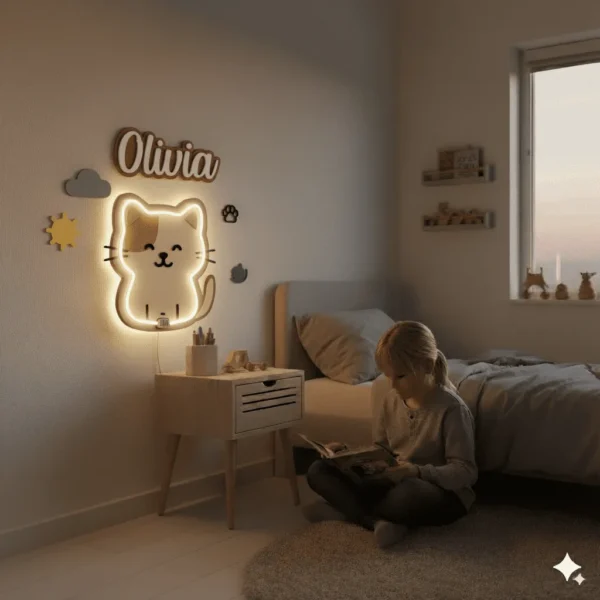 Lámpara infantil Gato habitación infantil Lámpara infantil Gato habitación infantil