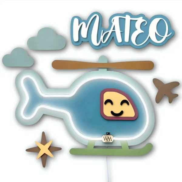 Lámpara infantil Helicóptero Lámpara infantil Helicóptero
