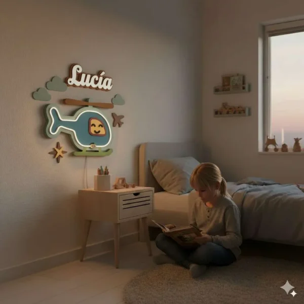 Lámpara infantil Helicóptero habitación infantil Lámpara infantil Helicóptero habitación infantil