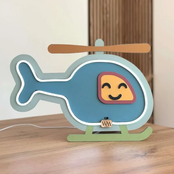 Lámpara infantil Helicóptero mesita Lámpara infantil Helicóptero mesita