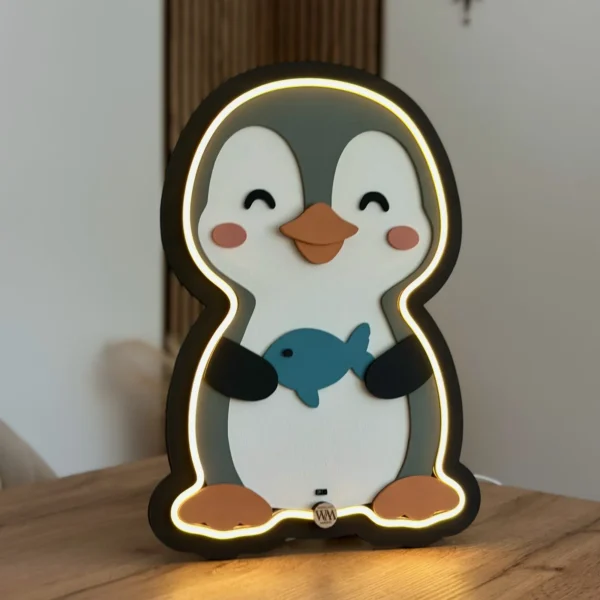 Lámpara infantil Pingüino mesita Lámpara infantil Pingüino mesita