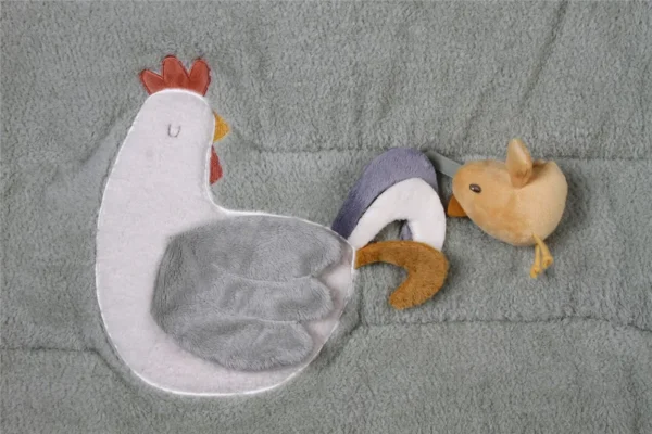 Manta juegos bebe Granja detalle gallina Manta juegos bebe Granja detalle gallina