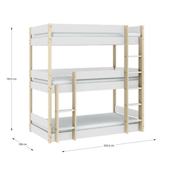 Litera infantil triple Marlin (3) Litera infantil de 3 camas Marlin
