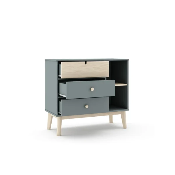 Cómoda infantil Arlo 3 cajones Verde (4) Cómoda infantil Arlo 3 cajones Verde (4)