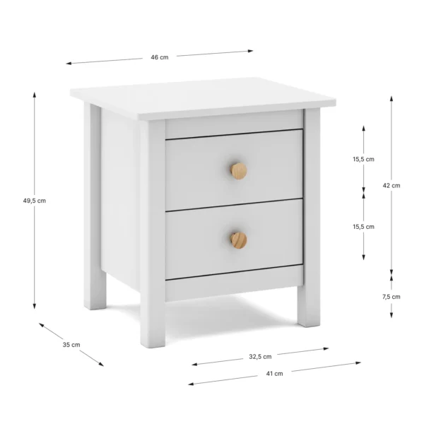 Mesita infantil Kai 2 cajones Blanco (1) Mesita infantil Kai 2 cajones Blanco (1)
