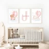 Conjunto de láminas infantiles Vichy ositos rosas Conjunto de láminas infantiles Vichy ositos rosas