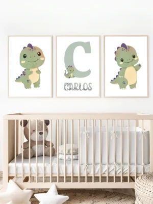 Conjunto de láminas infantiles Dinosaurios bebés Conjunto de láminas infantiles Dinosaurios bebés