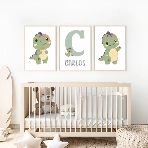 Conjunto de láminas infantiles Dinosaurios bebés Conjunto de láminas infantiles Dinosaurios bebés