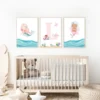 Conjunto de láminas infantiles El Reino de las Sirenas Rosa Conjunto de láminas infantiles El Reino de las Sirenas Rosa