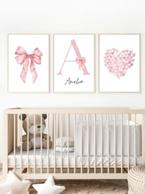 Conjunto de láminas infantiles Lazo y Corazón Conjunto de láminas infantiles Lazo y Corazón