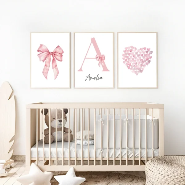 Conjunto de láminas infantiles Lazo y Corazón Conjunto de láminas infantiles Lazo y Corazón