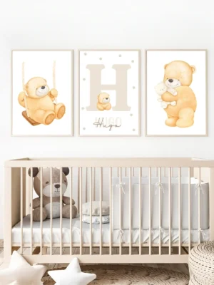 Conjunto de láminas infantiles Osito Beige Conjunto de láminas infantiles Osito Beige