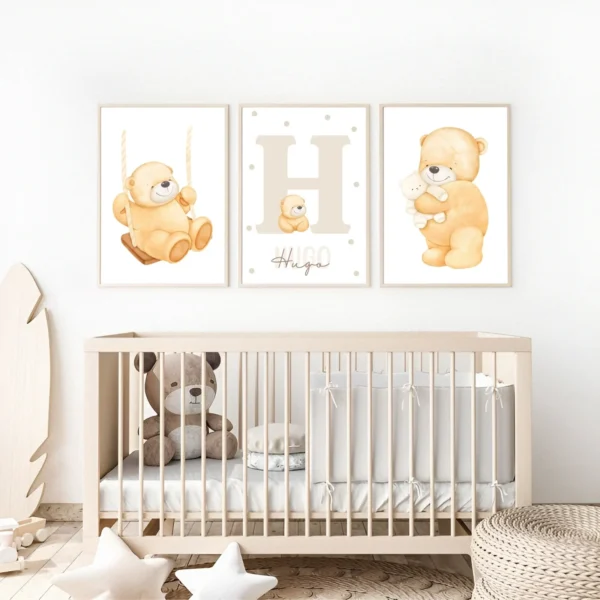 Conjunto de láminas infantiles Osito Beige Conjunto de láminas infantiles Osito Beige