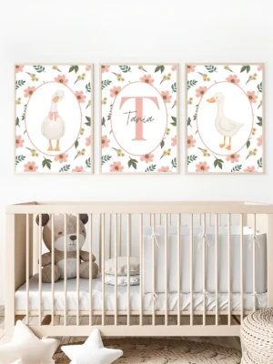 Conjunto de láminas infantiles Patitos y Flores Conjunto de láminas infantiles Patitos y Flores