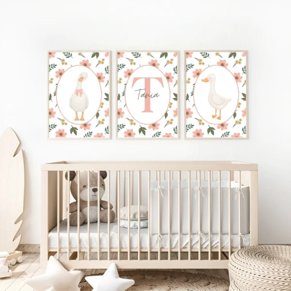 Conjunto de láminas infantiles Patitos y Flores Conjunto de láminas infantiles Patitos y Flores