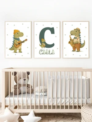 Conjunto de láminas infantiles Ritmo de Dinosaurios Conjunto de láminas infantiles Ritmo de Dinosaurios