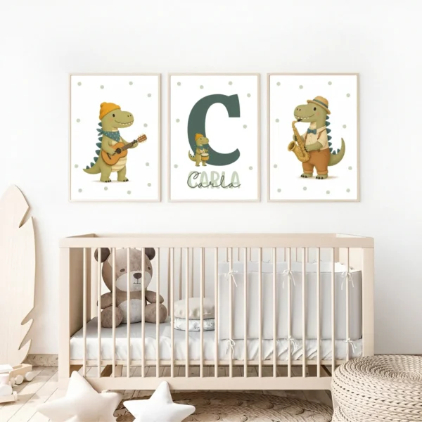Conjunto de láminas infantiles Ritmo de Dinosaurios Conjunto de láminas infantiles Ritmo de Dinosaurios