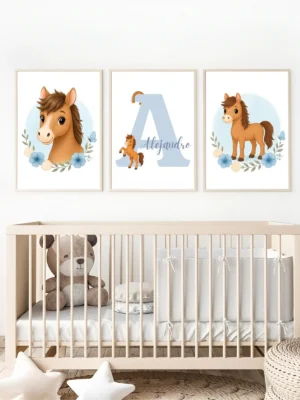 Conjunto de láminas infantiles Mi Primer Caballo Conjunto de láminas infantiles Mi Primer Caballo