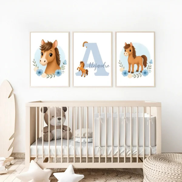 Conjunto de láminas infantiles Mi Primer Caballo Conjunto de láminas infantiles Mi Primer Caballo